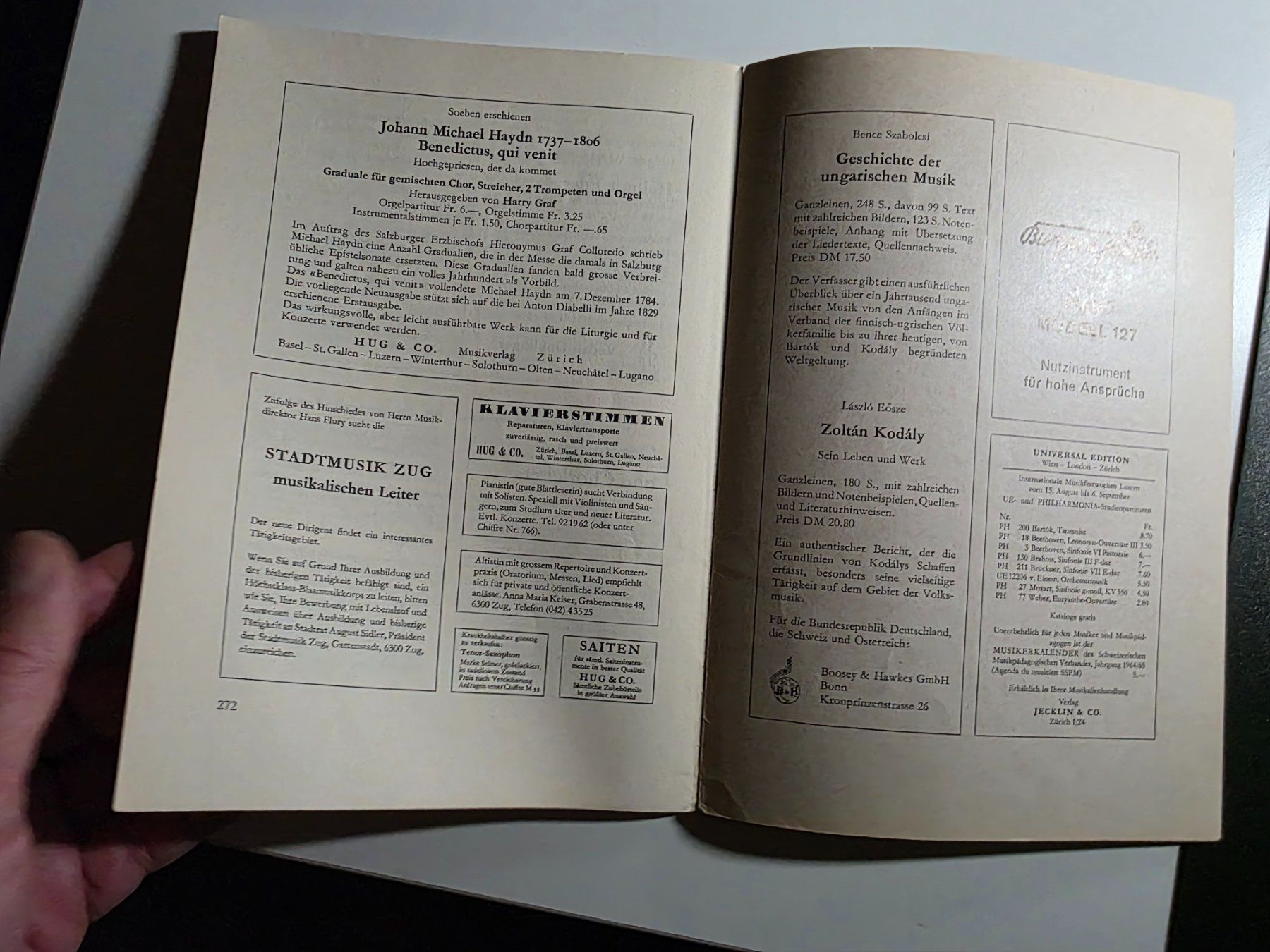 Libri: Schweizerische Musikzeitung 1964 – Usato da Walterswil BE venduto da Lonitti 1