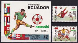 Ecuador Serie 2042 - 2043 + Block Fussball-WM Mexiko ** 1986