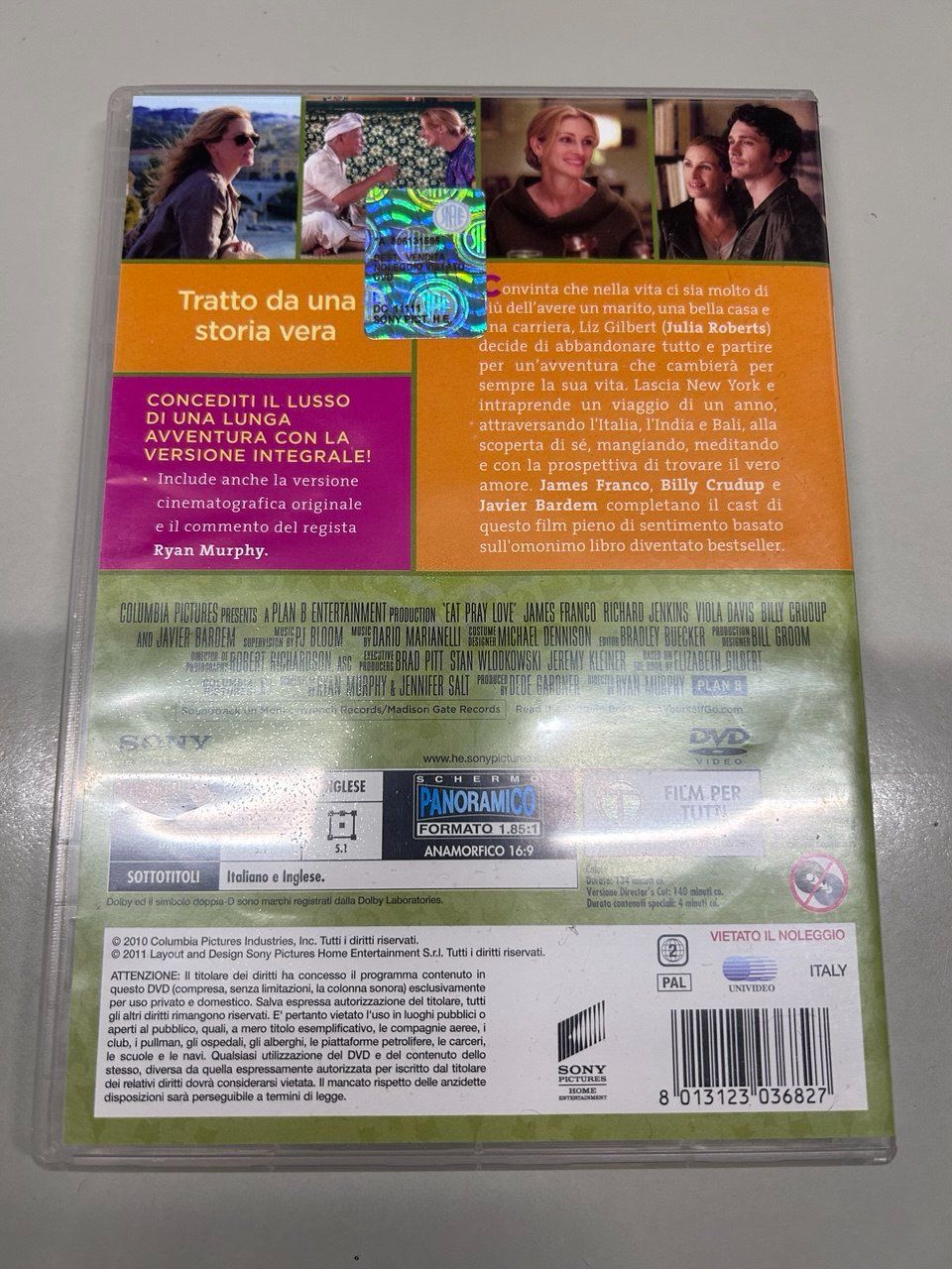 Tutti i DVDs: DVD di "Mangia Prega Ama" con Julia Roberts – Usato da Giubiasco venduto da LorisVale 1