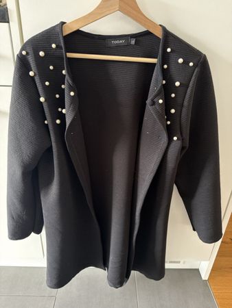 Damen Strickjacke TODAY schwarz Grösse L mit Perlen