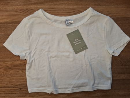 H&M Basic T-Shirt, Weiss, Grösse S, Neu mit Etikett