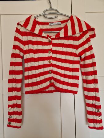 Zara Cardigan rayé rouge et blanc taille XS - Neuf!