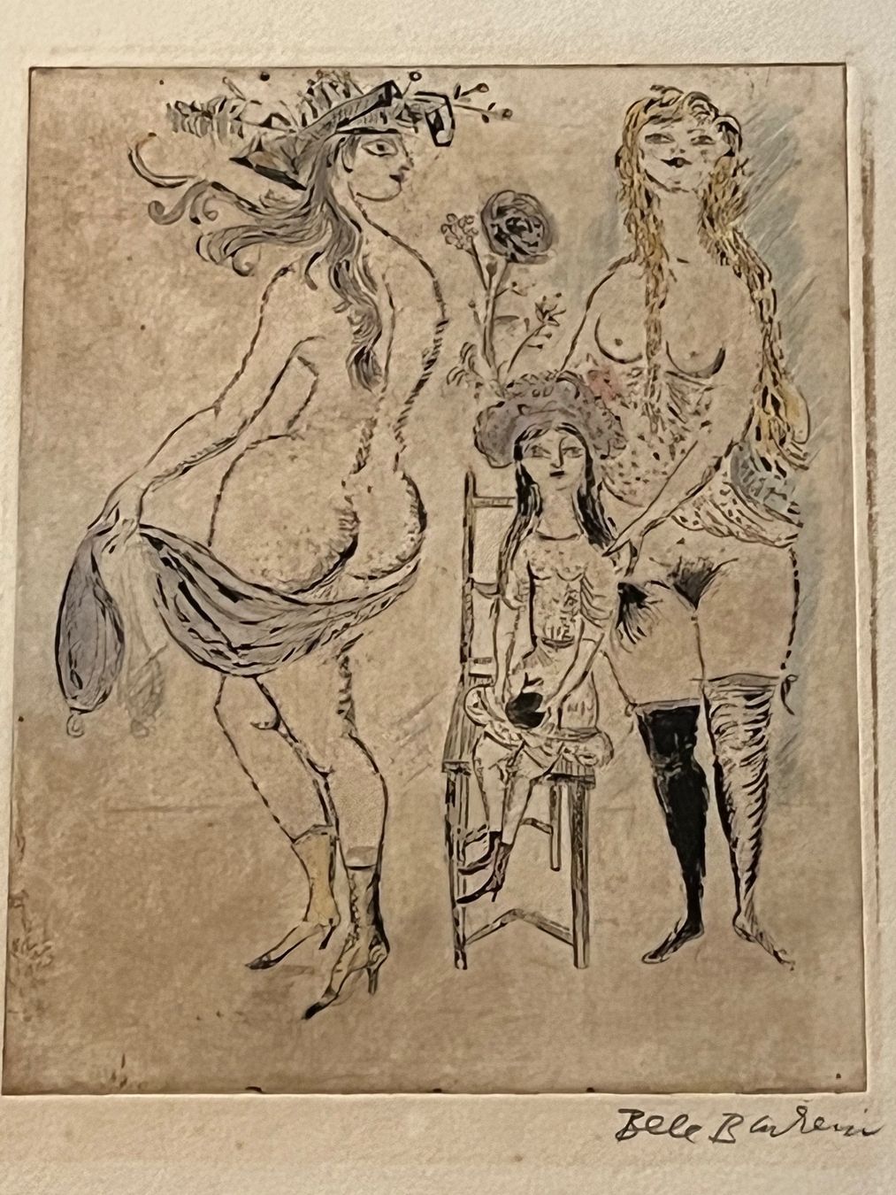 Tableaux: BELE BACHEM - Weibliche Halbakte sitzendes Mädchen – D'occasion à Basel par PAUL_ART