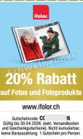 20% Ifolor Gutschein auf Fotos und Foto Produkte 31.07.2026