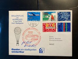 Schweiz 1978 Ballonpost Aufrichte Stadttheater Winterthur