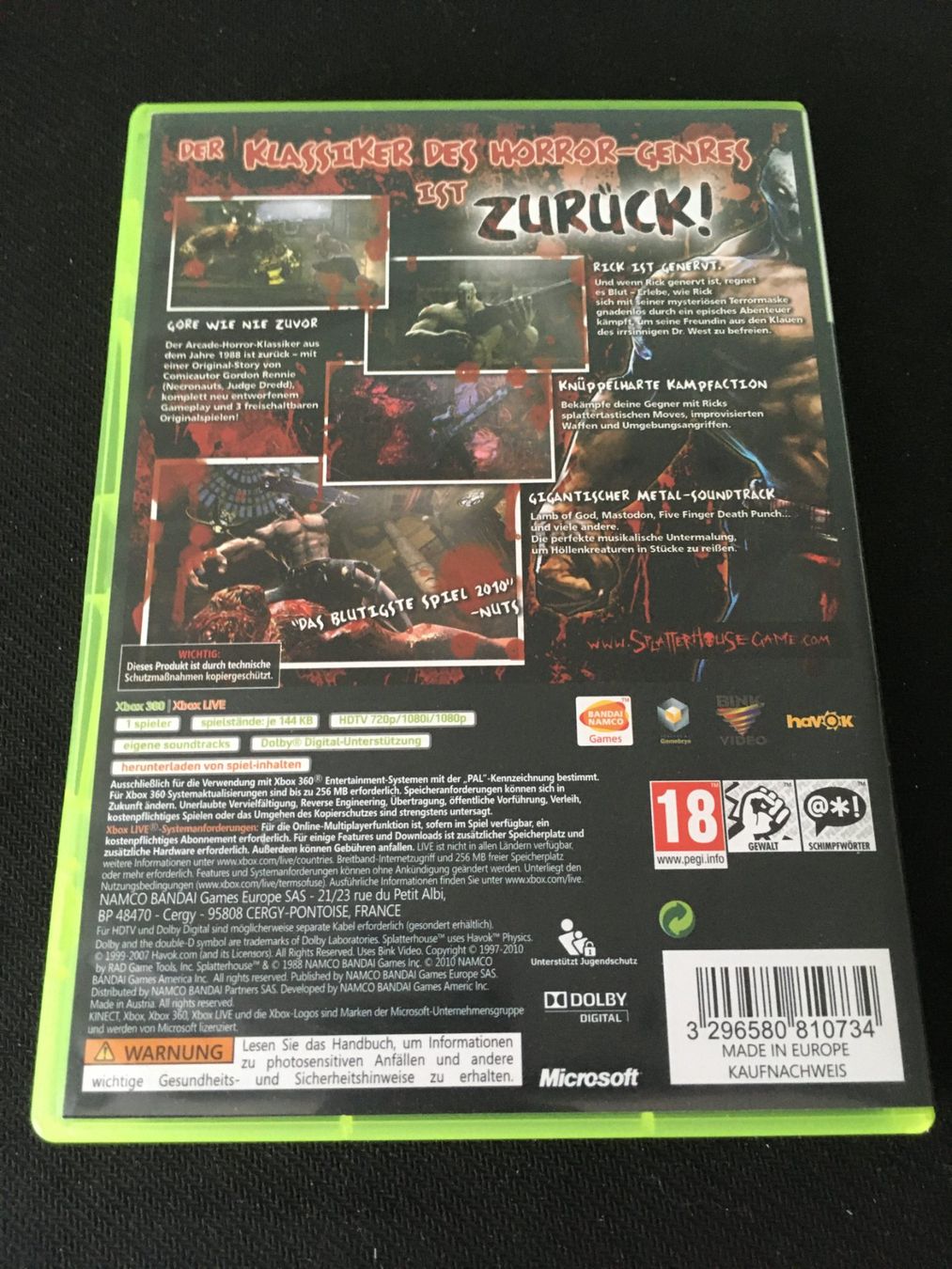 Microsoft Giochi: Splatterhouse - Xbox 360 Game – Usato da St.Gallen venduto da Punktchen01 1