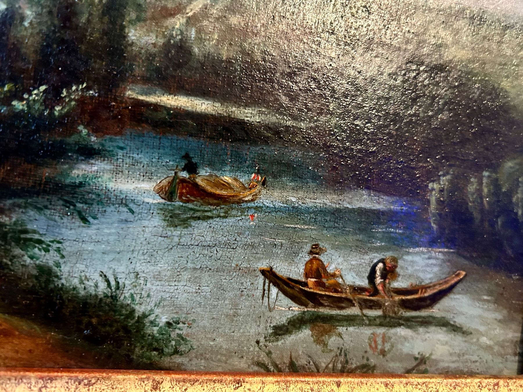 Gemälde: Tableau ancien, scène champêtre, encadré. – Gebraucht aus Petit-Lancy von Pierre_le_voyageur 3