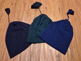 3er SET, Warme Wintermützen mit Bommel oder für die Fasnacht