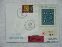 1971 NABA-Block + Einzelwert mit Ausst.stempel SBK W45 + 493