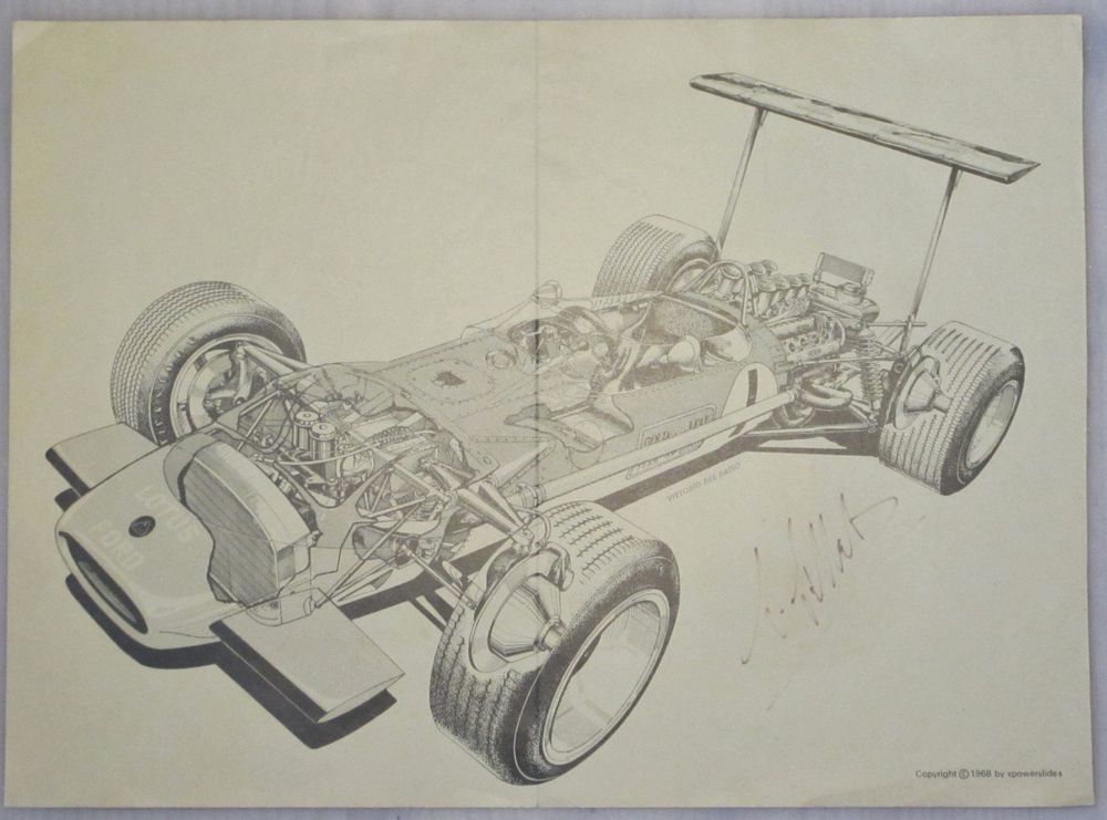 Tableau Lithographie Jo Siffert – Cadre Métal Et Verre Gris