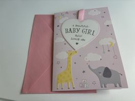 Schöne Baby Mädchen Karte mit Couvert  