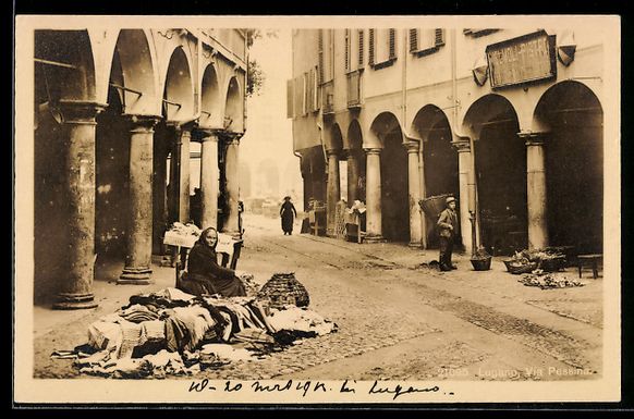 Cartes postales: AK Lugano, Via Pessina – D'occasion à Berlin par bartko-reher