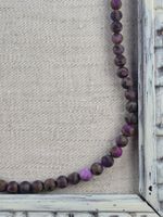 Strang Cloisonné Jaspis matt lila 6mm