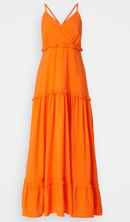 Orange Sommer Maxikleid von YAS, Grösse XL