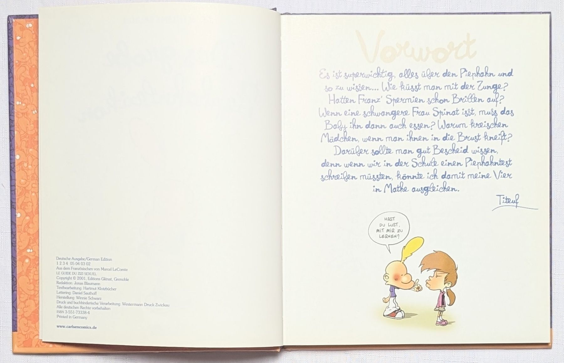 BD: Titeuf - Das große Piephahn-Lexikon - 2001 Ausgabe – D'occasion à Wängi par ABIZONE-86 1