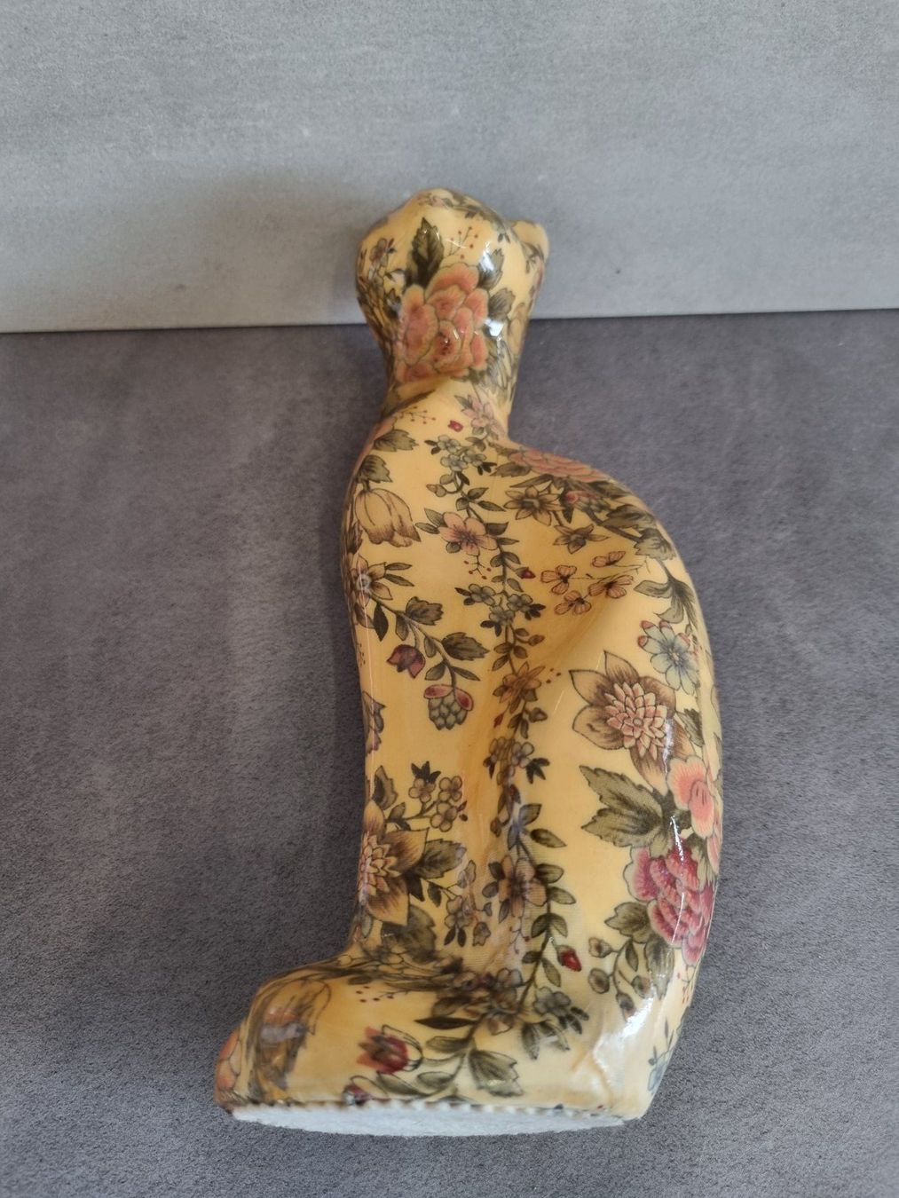 Statuette: Blumen-Katze Patchwork aus Keramik, Höhe 27 cm – Usato da Lenzburg venduto da freedomky 3