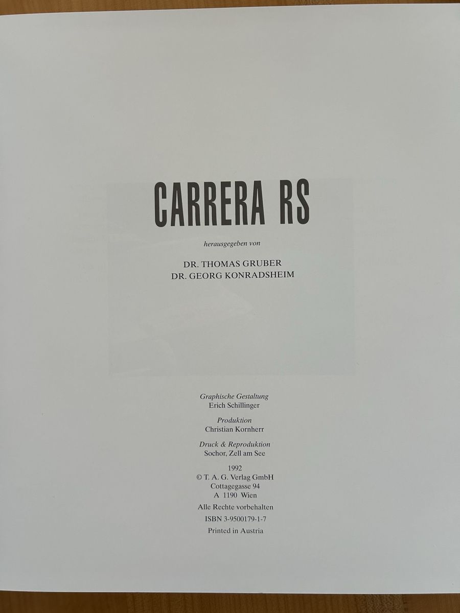 Libri: Porsche RS Buch Limitiert 1992 – Nuovo (secondo la descrizione) da Weinfelden venduto da Tg15229 3