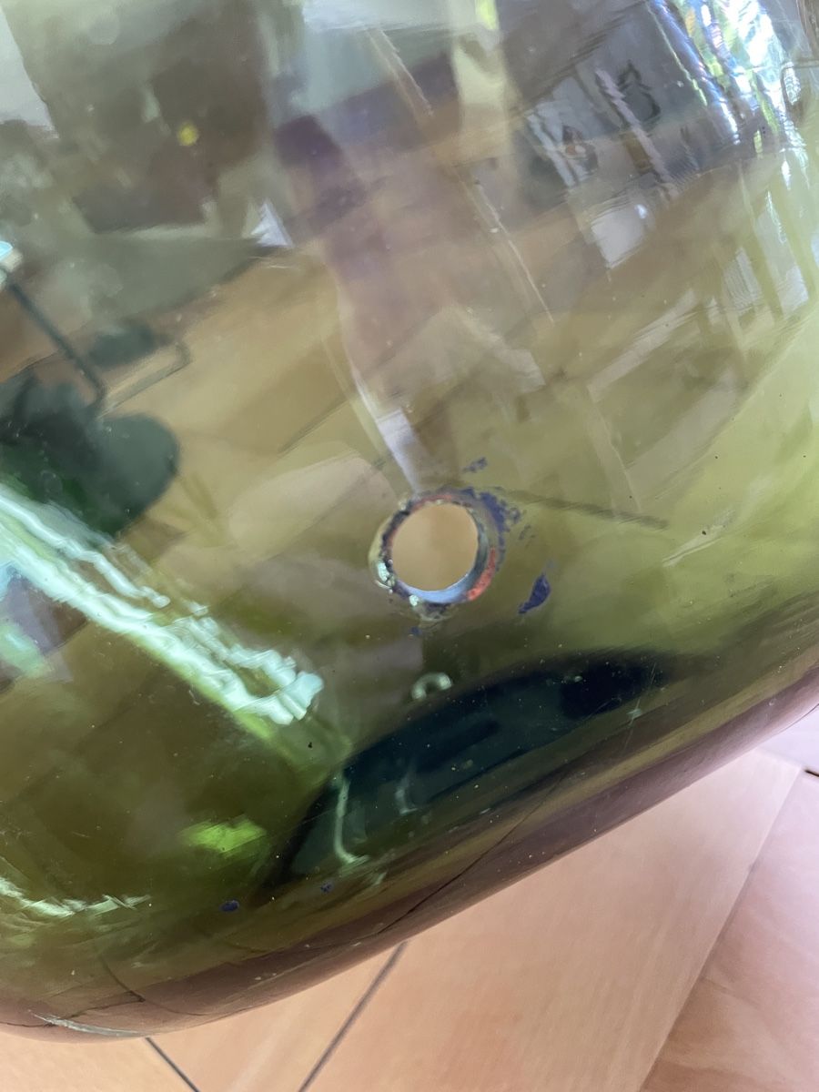 Accessori: Grosse Glasballon Flasche mit Holzgestell – Usato da Bern venduto da orno_33 3