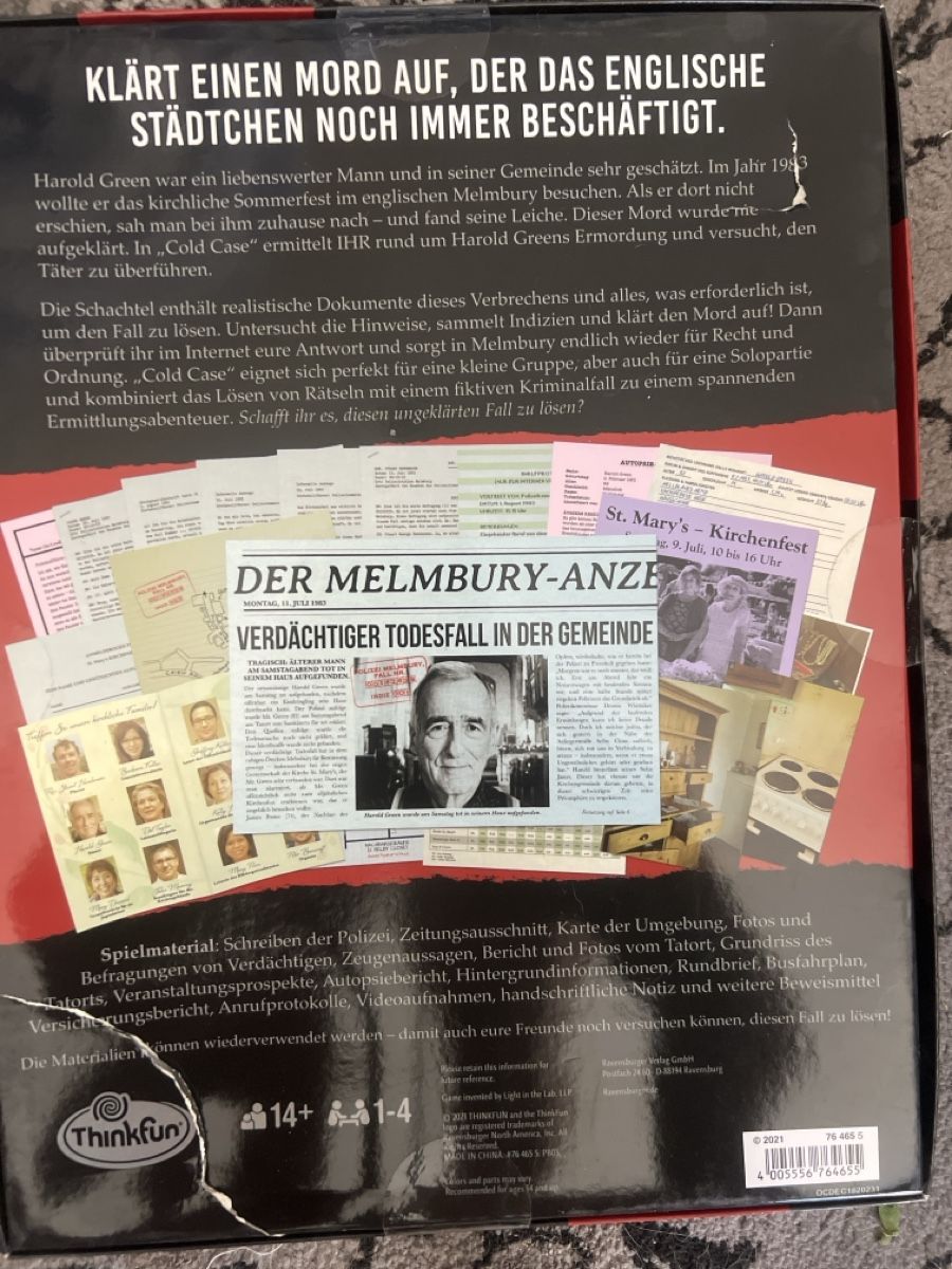Spiele: Cold Case Eine Prise Mord Brettspiel neuwertig – Neu und originalverpackt aus Frenkendorf von jorge0000 1