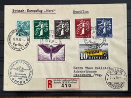 Landi 1939, Swissair Europaflug Nord, Fllugpost