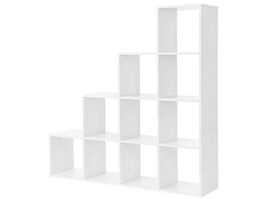Bücherregal Treppenregal mit 10 Würfel-Fächern LENA