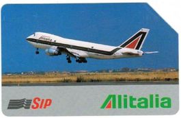 Privat-Telefonkarte Italien OP-110 Alitalia Flugzeug