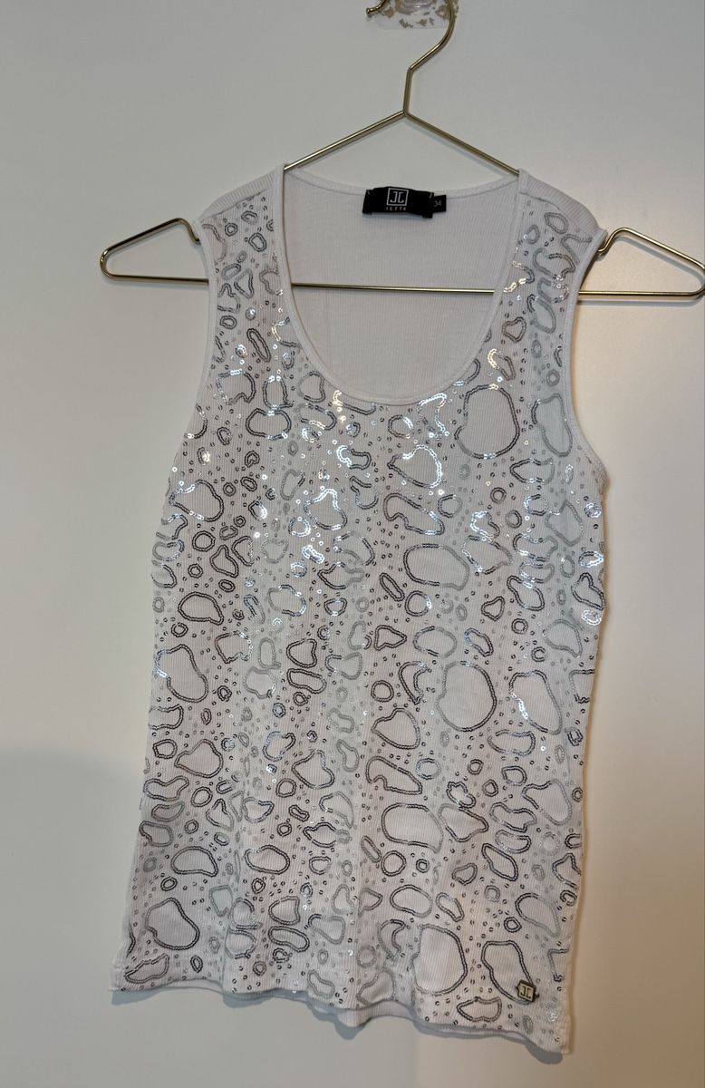 Top: Jette White Top, Size 34, Silver Design, Summer Ready! – Usato da Hurden venduto da rac_wyf8