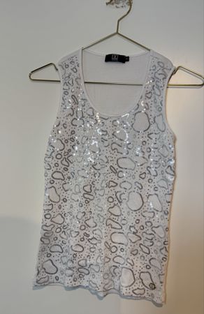 Jette White Top, Size 34, Silver Design, Summer Ready!