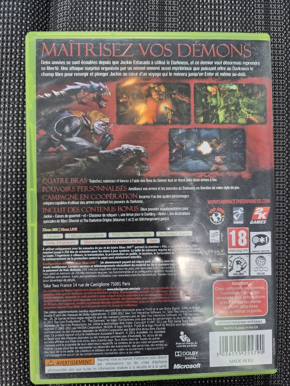 Microsoft Giochi: The Darkness II - Xbox 360 - Edition Limitée – Usato da La Joux FR venduto da car_ck96 2