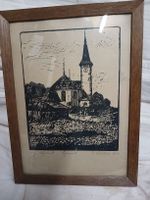 Holzschnitt E. Bärbeli 1927 gerahmt Original Kunstwerk