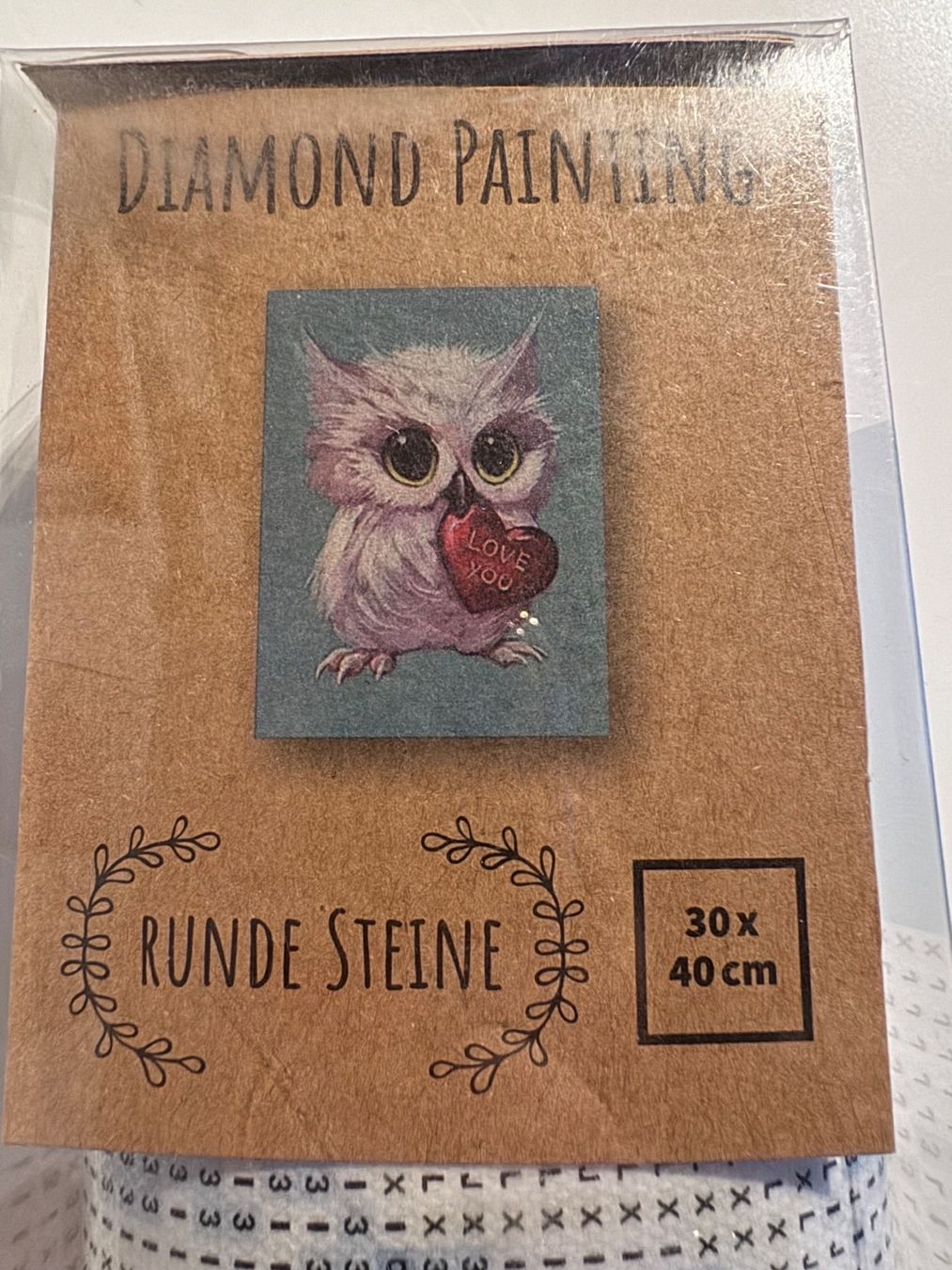 Kit bricolage: Diamond Painting süsse Eule 30x40 cm – Nuovo e nell'imballaggio originale da Grosswangen venduto da Second_hand_paradise