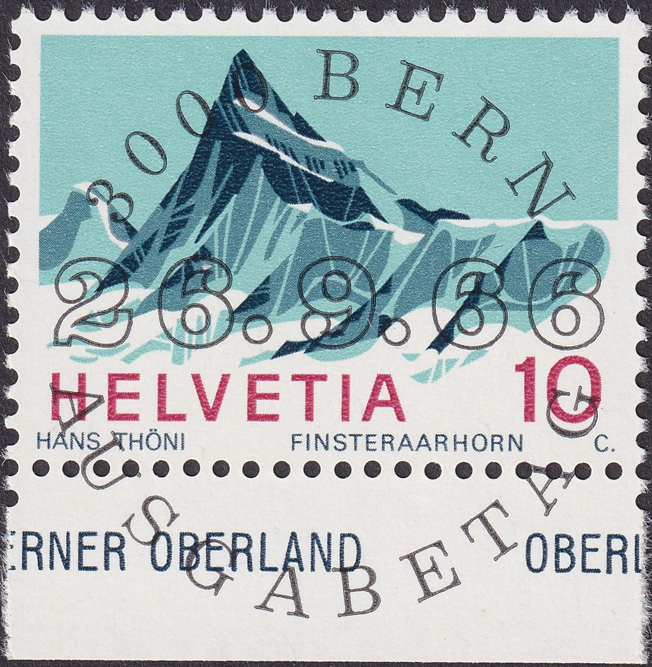 Tutti i francobolli: 1966, Nr.445 "CH Alpen" mit Ersttags-Voll-Stempel + TABS. – Usato da Sursee venduto da Luzernerraute