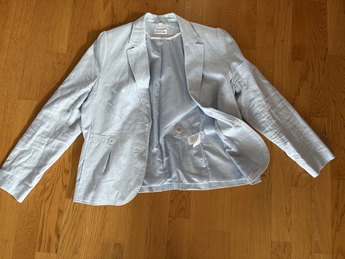 Giacche: Hellblauer Blazer Biaggini Grösse 44 / Länge ca. 70 cm – Usato da Beromünster venduto da msklef