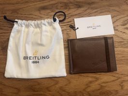 Breitling Geldbörse braun Kalbsleder mit Clip & Elastik