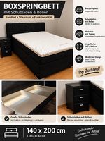 Boxspringbett 140 × 200 cm mit Topper und 2 Schubladen