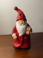 Süsser Weihnachtsmann, Keramik, Teelicht, Rot