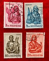 Evangelisten gestempel Nr.381/ 382/ 383/ 384   