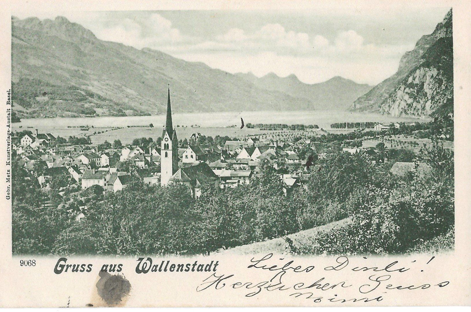 Ansichtskarten: Gruss aus Walenstadt, 1902 – Gebraucht aus Frauenfeld von Merk52