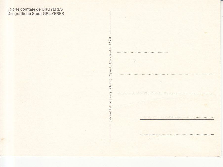 Cartoline postali: Gruyères ca. 1970 – Usato da Bürglen TG venduto da StampGraf 1