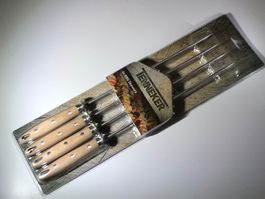 4 Grillspiesse - Edelstahl mit Holzgriff / Trenneker neu OVP
