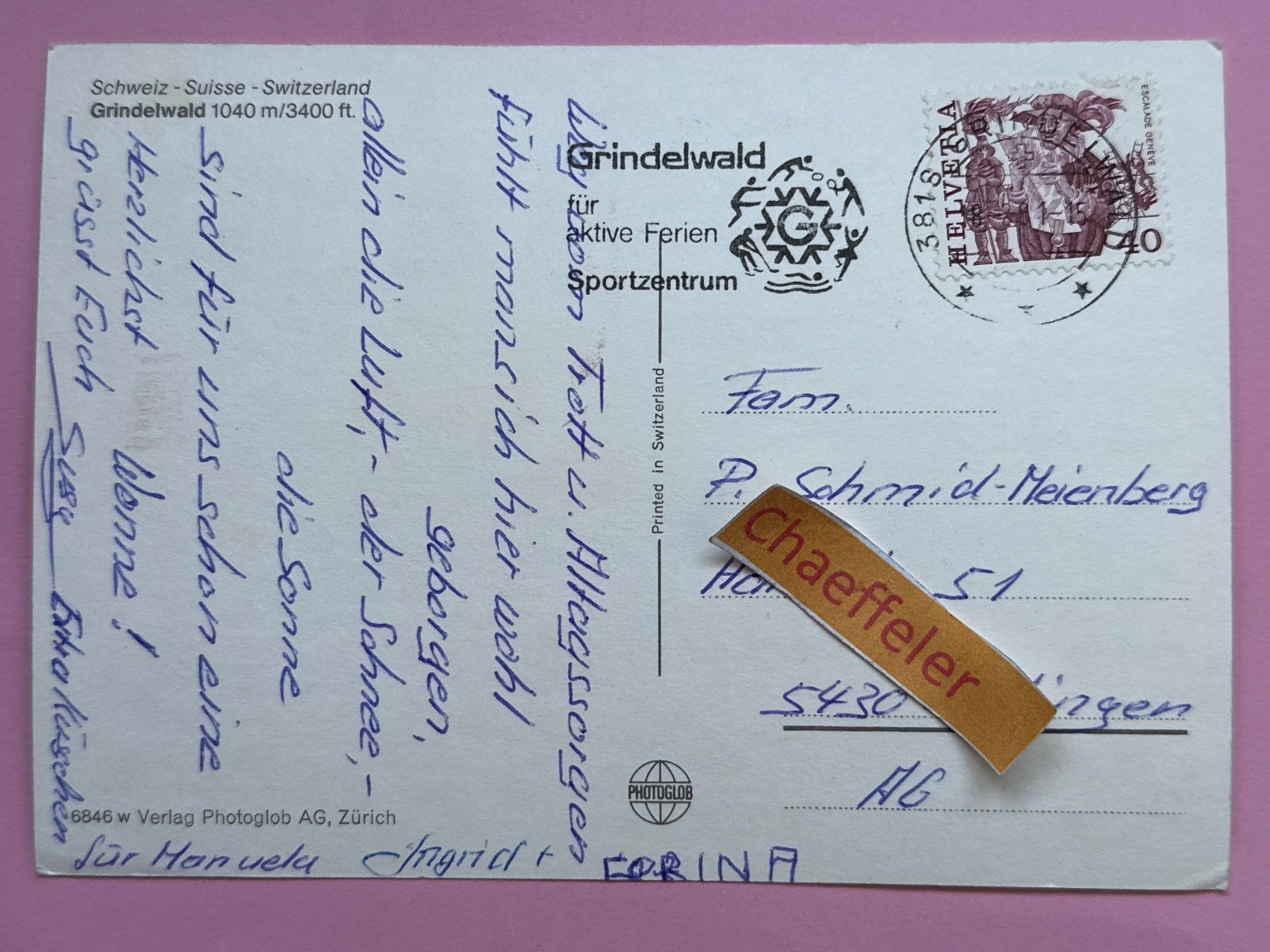 Cartes postales: 1981 Grüße aus Grindelwald. – D'occasion à Zürich par Chaeffeler 1