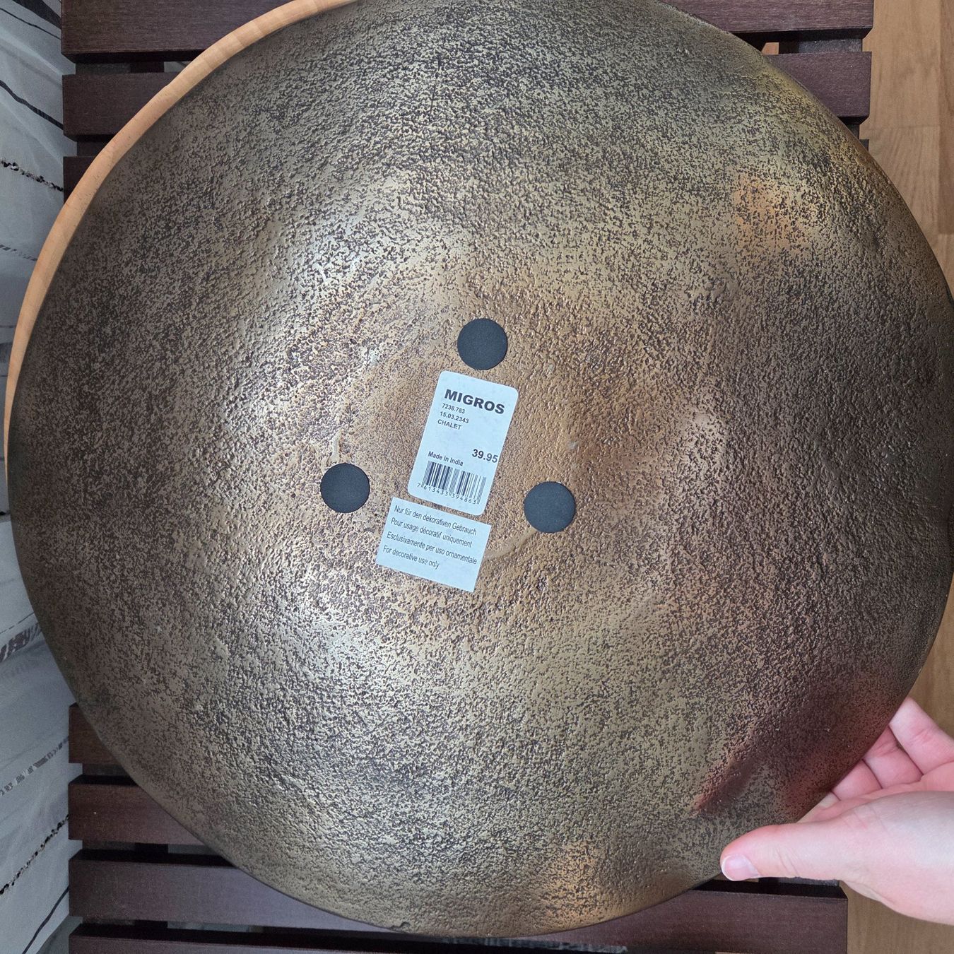 Migros Tutte le decorazioni: Dekorative Holzschale & Metallschale bronze – Nuovo (secondo la descrizione) da Nendeln venduto da witr_gliabt 3