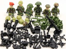 6 CAMOUFLAGE SOLDATEN - KLEMMBAUSTEINE MINIFIGUREN
