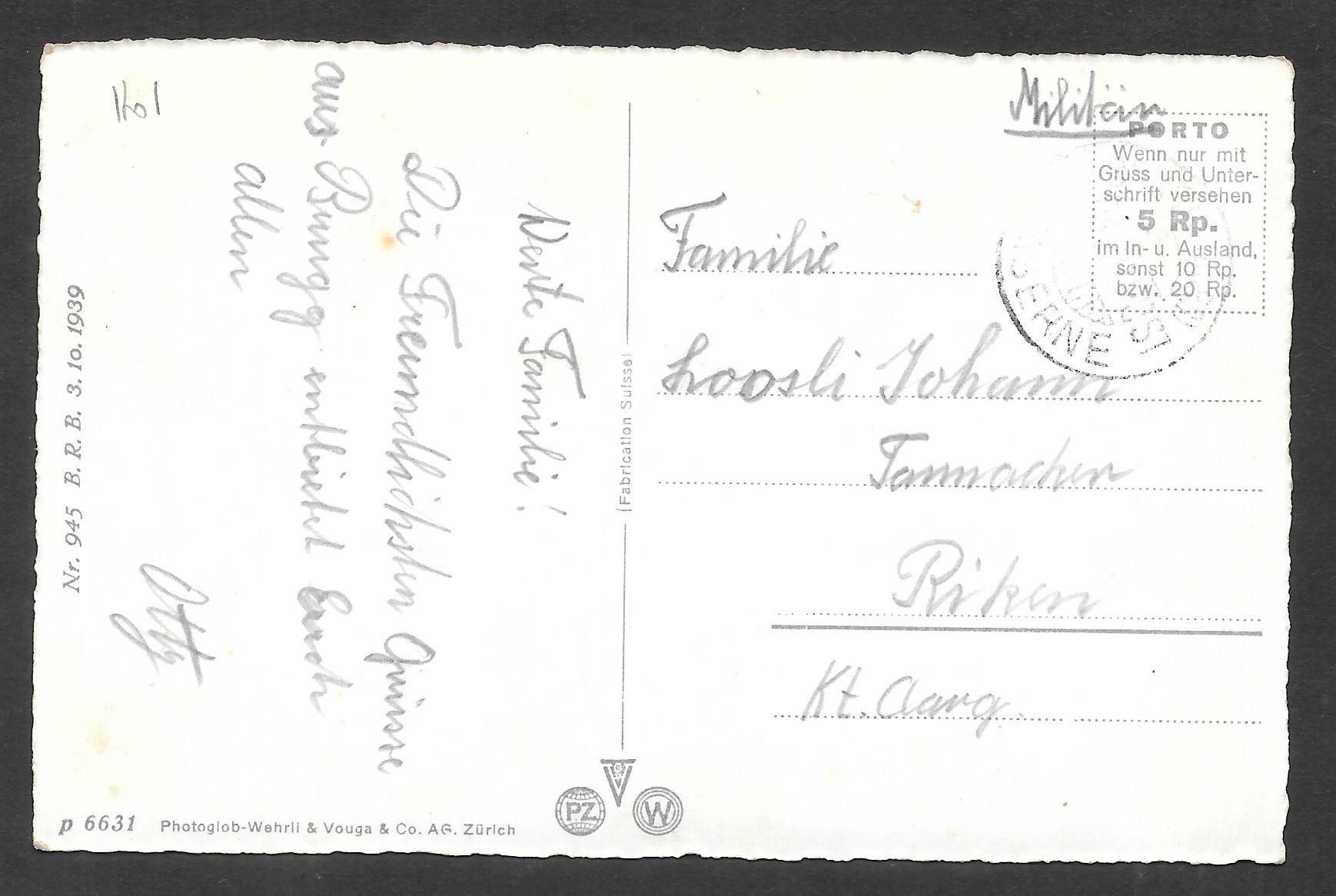 Cartoline postali: Brugg Kaserne – Usato da Olten venduto da clotaldi 1