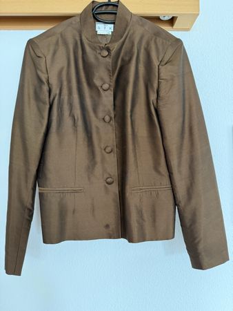 Seiden-Jacke in Braun, ca 40/42