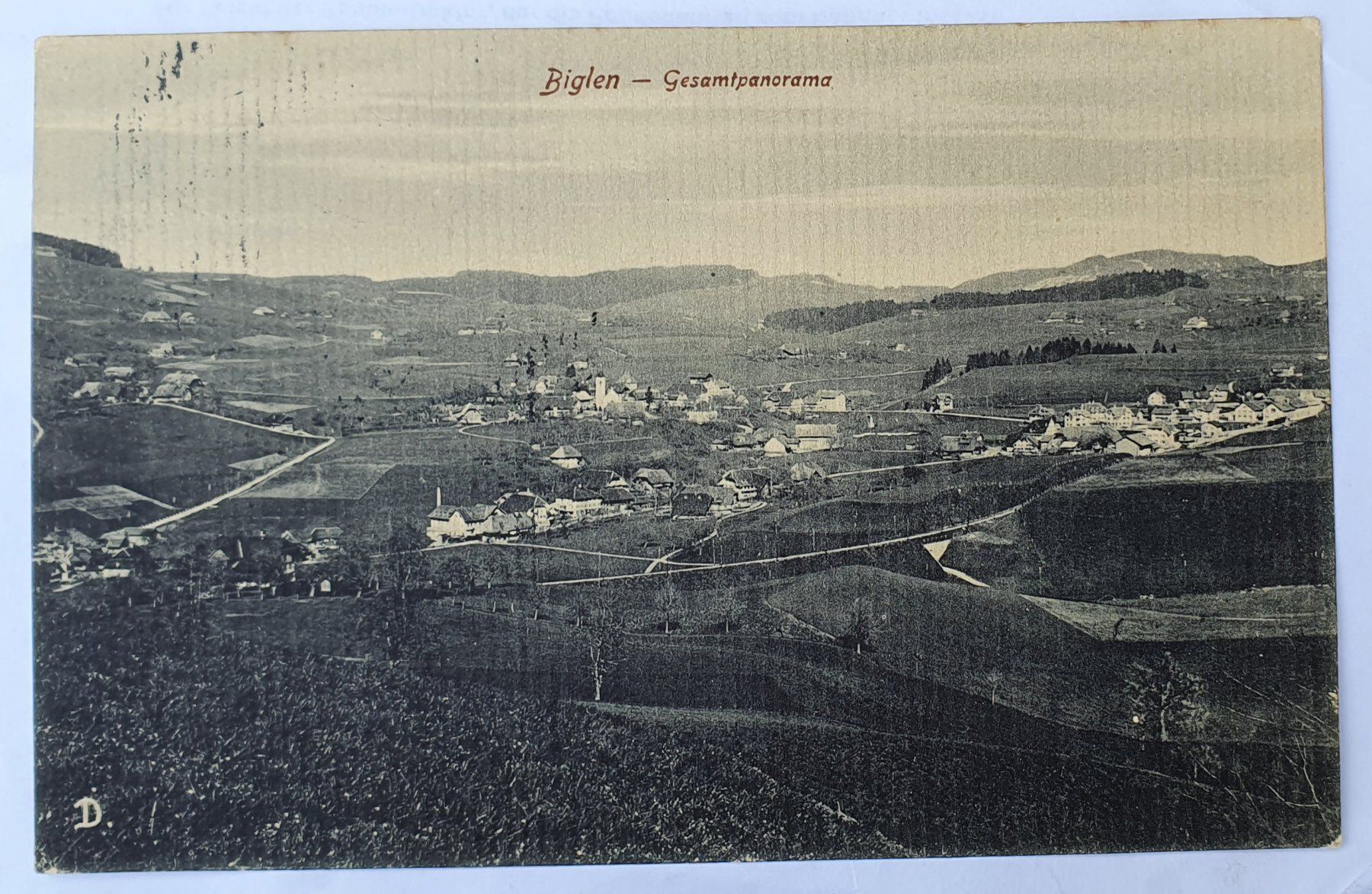 Cartoline postali: Biglen - Gesammtpanorama 1917 – Usato da Kreuzlingen venduto da Rschweiz1