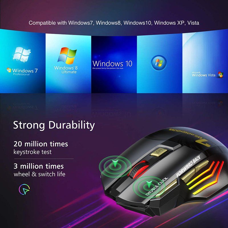 Maus: Mouse Wireless Bluetooth Gamer Gaming Computer – Neu und originalverpackt aus Unterägeri von RmOnline 5