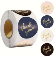 Set 3mal 500x stickers thank you