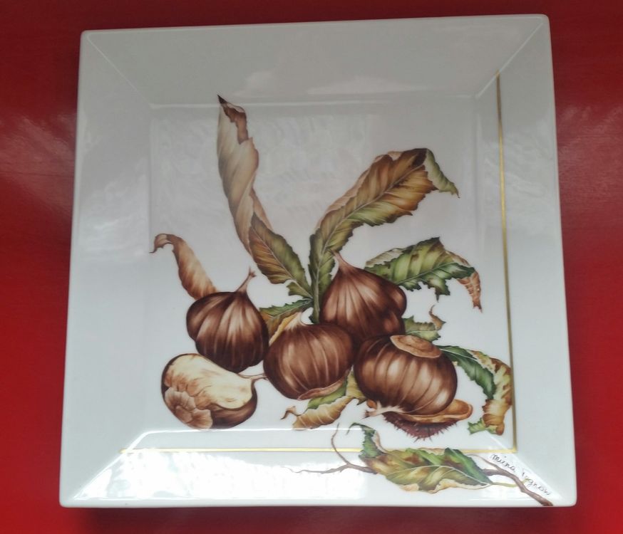 Assiette plate peinte à la main Français de HBC | Assiettes anciennes