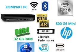 PC HP 800 G6 Mini i5-10500T 32GB 1TB NVME WLAN BlueTooth